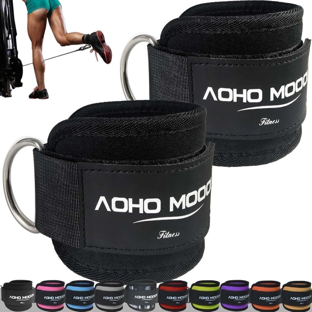 Ankle Cuffs Steel Cotton Adjustable Workout Leg Straps for Glute Exercises